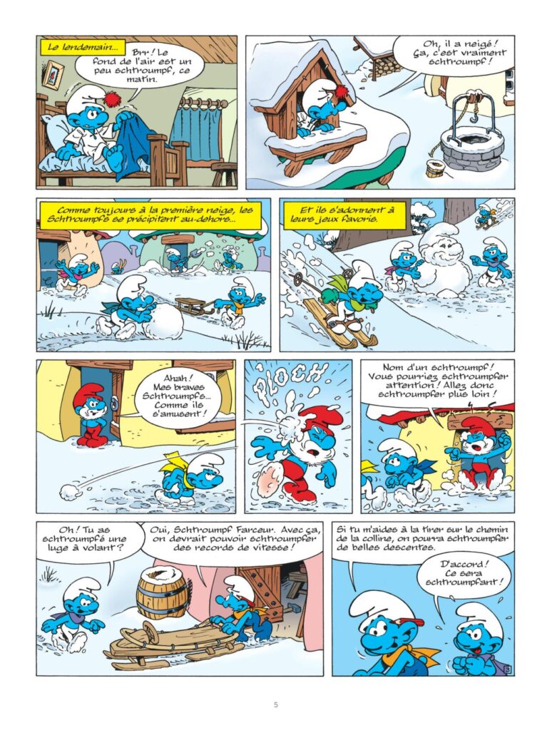 Planche 5 de Les schtroumpfs et la tempête blanche