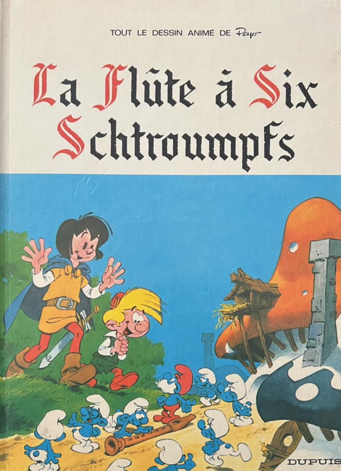 Couverture de l'album du film La Flûte à six Schtroumpfs.