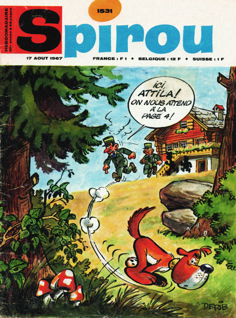 Couverture du Spirou publiant pour la première fois Les Aventures d'Attila 
