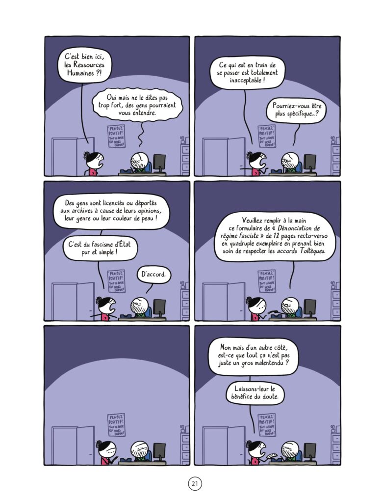 © Éditions Delcourt, 2026 - Amour, fascisme & CDD - Marc Dubuisson