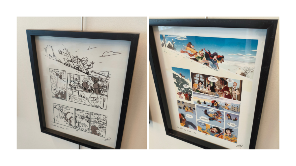 Croquis des planches présentées lors de l'exposition "La nuit aux loups" Van - ©Les amis de la BD