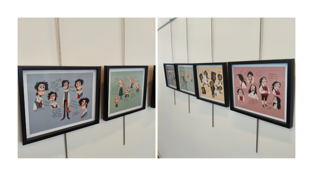 Montage des croquis des personnages de l'exposition "La nuit aux loups" Van - ©Les amis de la BD