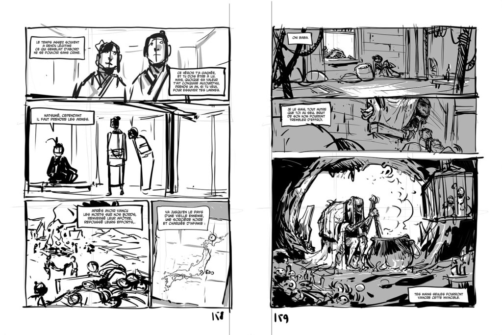 Travail sur les pages 158 et 159 - acte 5 ©Julien Motteler